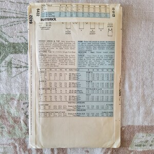 Butterick 6432 Complete Uncut Factory Folds Vintage 80s Sewing Pattern ...