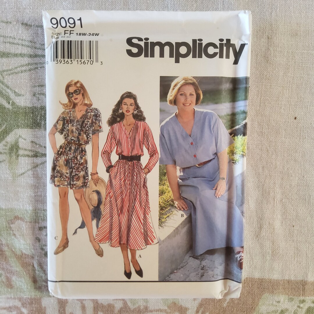 Simplicity 9091 Complete Uncut Factory Folds Vintage 90s Sewing Pattern ...