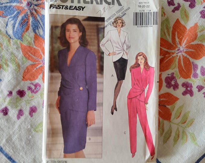 Butterick 5178 Complete Uncut Factory Folds Vintage 80s Sewing Pattern ...