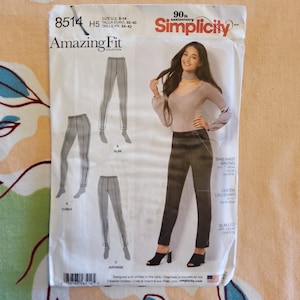 Simplicity 8514 Complete Uncut Factory Folds Amazing Fit Pants Pattern for Slim Curvy and/or Average Size 6-14 or 14-22