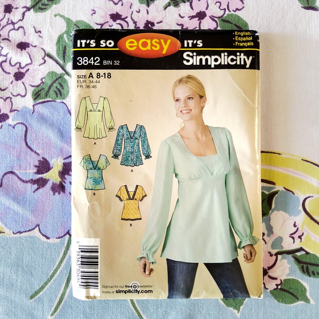 Simplicity 3842 Complete Uncut Factory Folds 2007 Sewing Pattern Empire ...