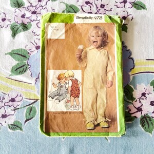 Simplicity 9723 Complete Uncut FF or Cut Complete Vintage 1980 Sewing Pattern Toddler Flightsuit Jumpsuit Romper Multiple Sizes