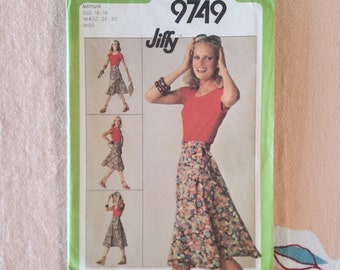 Simplicity 9749 / 7876 Cut Complete Vintage 70s 80s Sewing Pattern Jiffy Wrap Skirt Endlessly Useful Multiple Sizes Available
