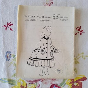 Casa delle bambole Carter Craft, completa, non tagliata, con pieghe di fabbrica, vintage, modello di cucito degli anni '70, per collezionisti di bambole di nicchia, bambole francesi Redingote di fine anni '80.