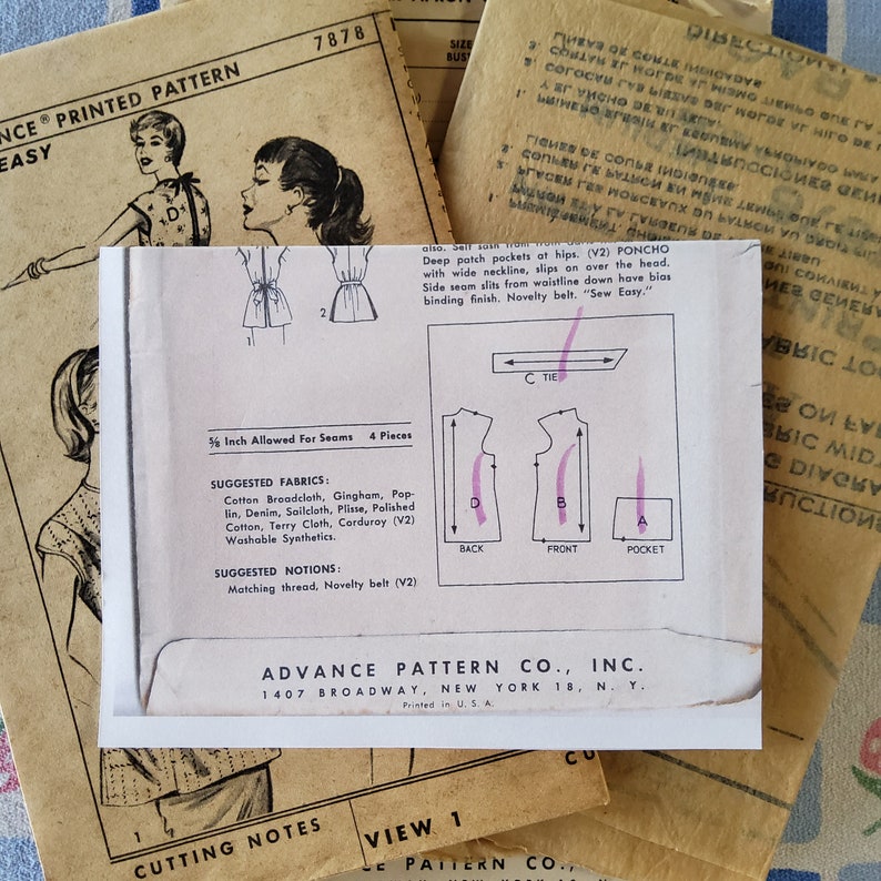 Advance 7878 Cut Complete Vintage 50s Sewing Pattern Fit and Flare ...