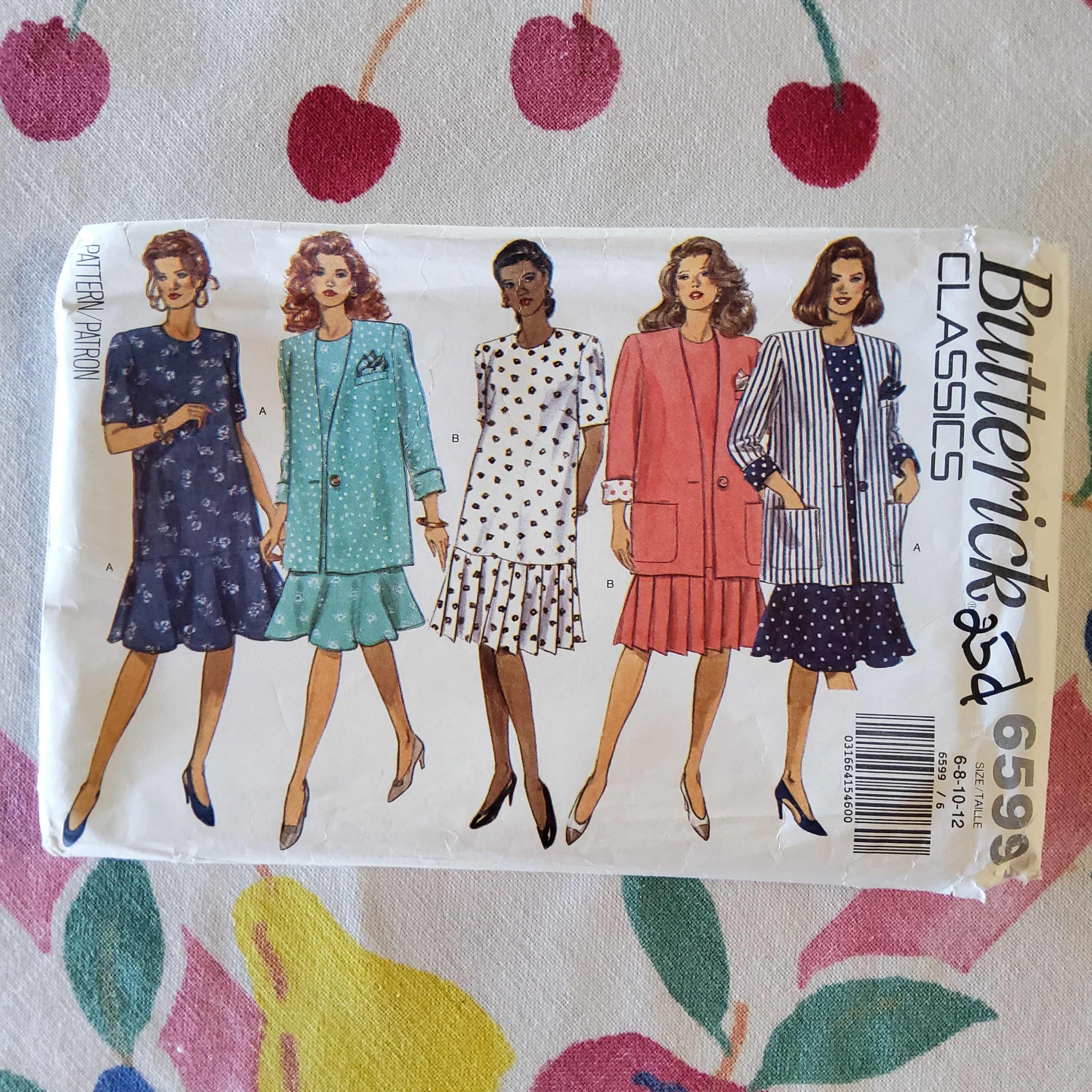 Hideous Pattern Butterick 6599 Complete Uncut Factory Folds Vintage 90s Sewing Pattern ...