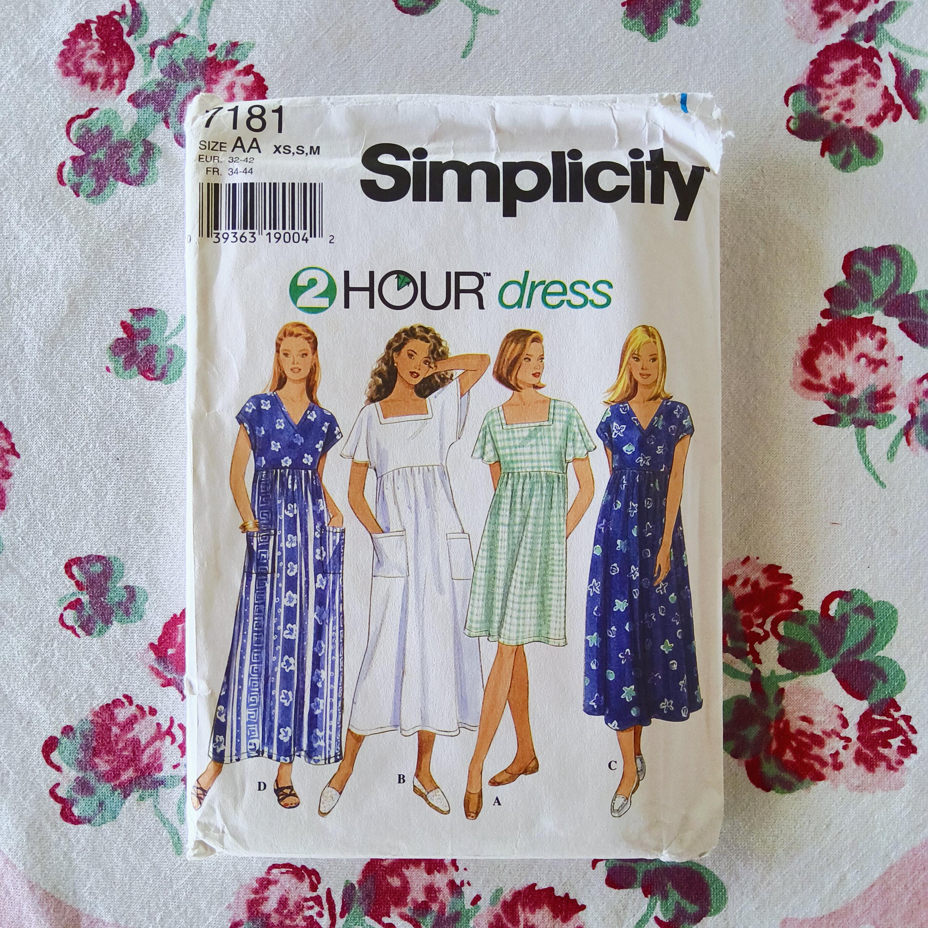 Simplicity 7181 Complete Uncut Factory Folds Vintage 90s Sewing