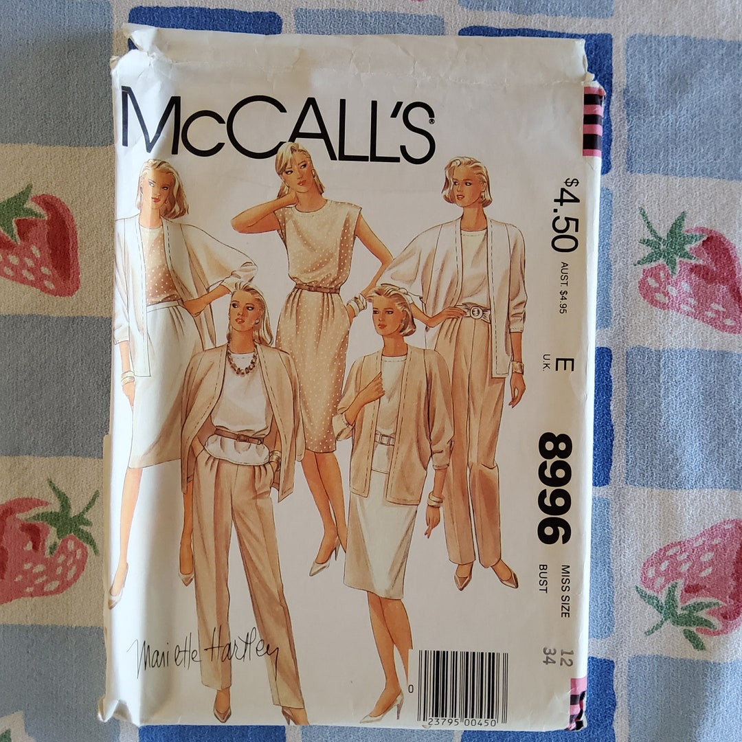 Mccalls 8996 Complete Uncut Factory Folds Vintage 80s Sewing Pattern ...