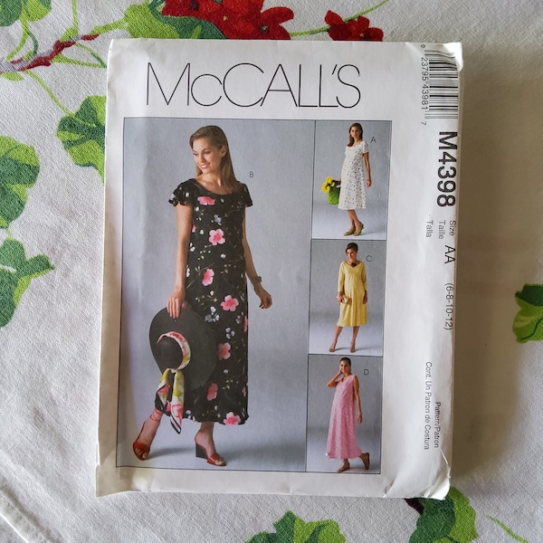 McCalls 4398 complet non coupé plis en usine début des années 2000 patron de couture robes de maternité taille empire simples venteux plusieurs tailles disponibles