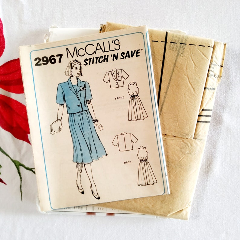Mccalls 2967 Complete Uncut Factory Folds Vintage 80s Sewing Pattern ...