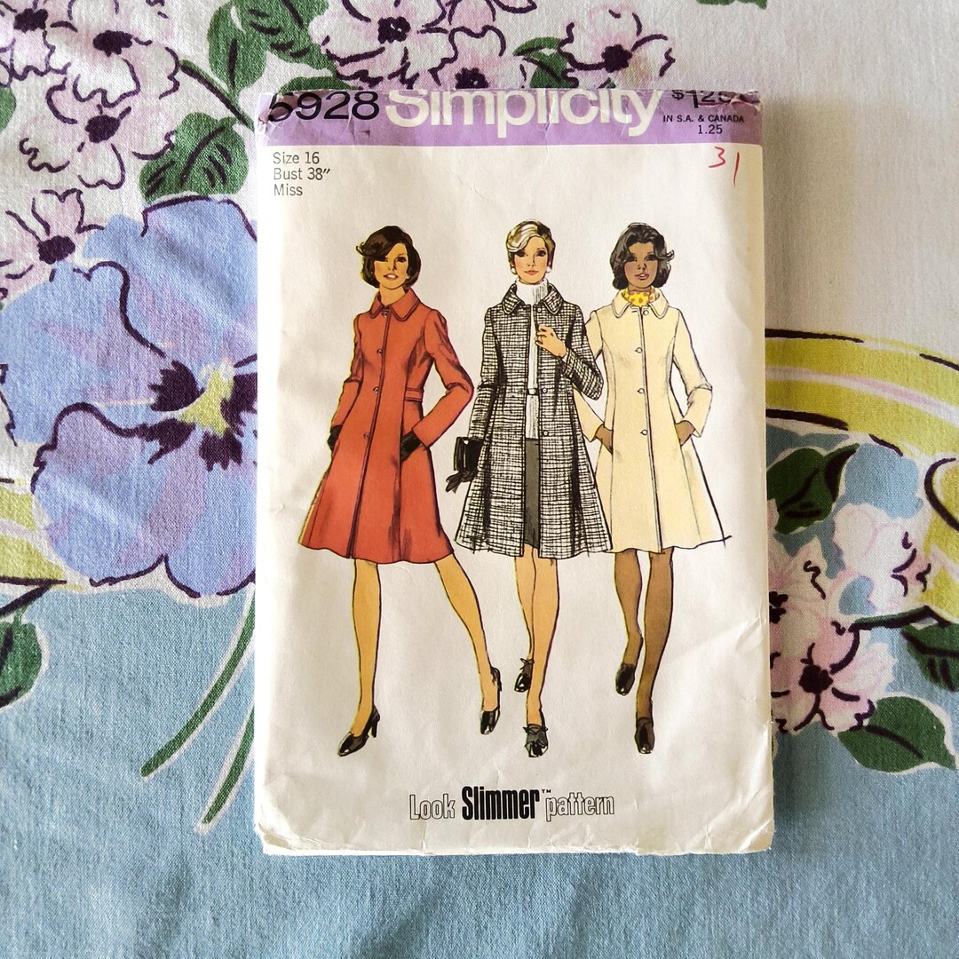 Simplicity 5928 Complete Uncut Factory Folds Vintage 1973 70s Sewing ...