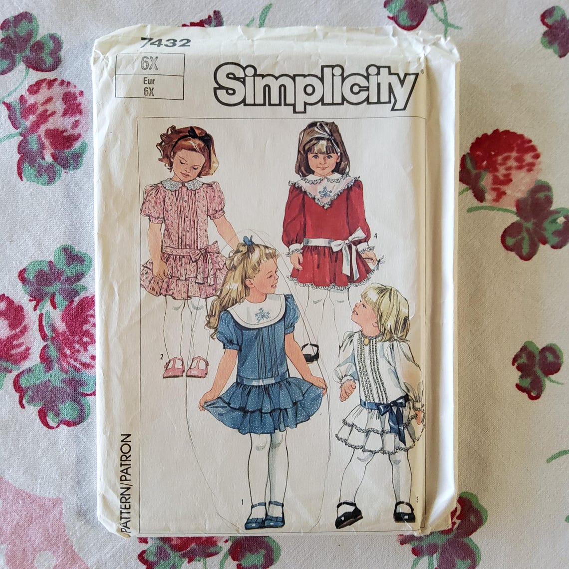 Simplicity 7432 Complete Uncut Factory Folds Vintage 1986 80s Sewing ...