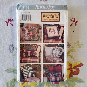 Butterick 3175 Complete Uncut Factory Folds Vintage 90s Sewing Pattern Waverly Home Decor Very Fussy Pillows