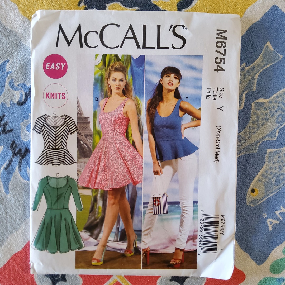 Mccalls 6754 Complete Uncut Factory Folds Sewing Pattern Knit Top or ...