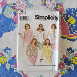 Simplicity 8845 Complete Uncut Factory Folds Vintage 1996 Sewing Pattern Shackets & Vests Size 6-10