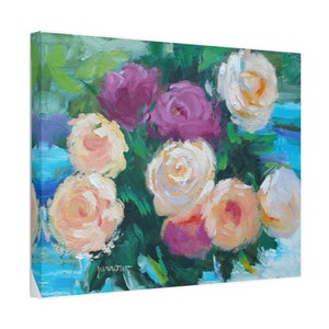 Canvas Contemporary Display Interior Designers Gift for Mom Redecorating Home Stagers Relators Sister Gift for Christmas Roses