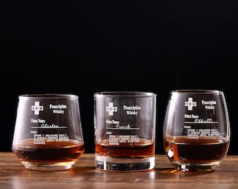 Vasos de whisky bourbon con receta divertidos personalizados con nombre grabado con láser, regalo para el día del padre para el abuelo, regalo de fiesta