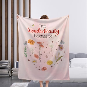 Benutzerdefinierte Namen & Geburtsblumen Omas Garten Decke, Flanell/Sherpa weicher Bett Couch Überwurf, Wohnkultur, Housewarming/Muttertagsgeschenk