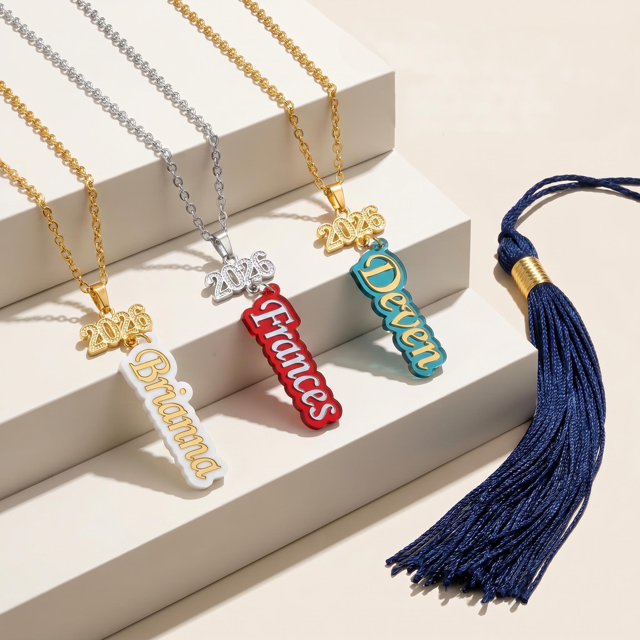 Sentimental Grad Cap Personalized Graduation Cap Charm With Glitter Name & Year ...