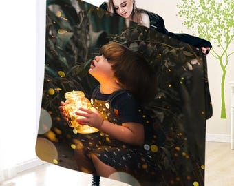 Custom Photo Blanket: Personalized Flannel Throw, Family Gift