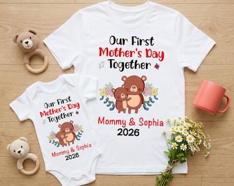 First Mother's Day Keepsake / Mommy and Me Matching Set / Personalized New Mom Gift with Name and Year