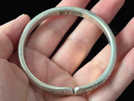 White copper Cuff Bangle Bracelet,Adjustable Bang… - image 5