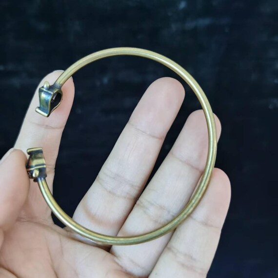 Solid Pure Copper fox Head Face Cuff Copper Arthr… - image 6