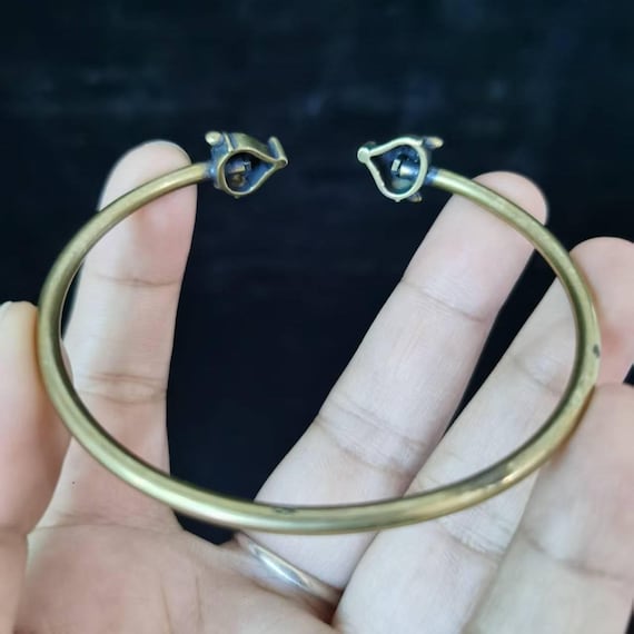 Solid Pure Copper fox Head Face Cuff Copper Arthr… - image 10