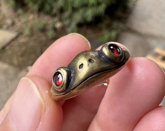 Kupfer Frosch Statue Ring für Frauen, exquisite schöne verstellbare Ring Wrap Womens Vintage handgemachte Ring, Schmuck Vintage Feng Shui Tiere 7