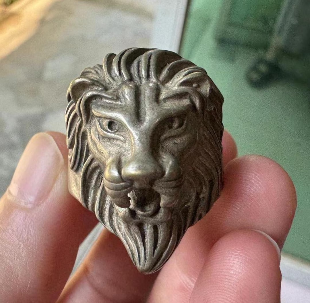 Statue Rng Vintage Copper Lion Statue Ring for Women, Exquisite Beautiful ...