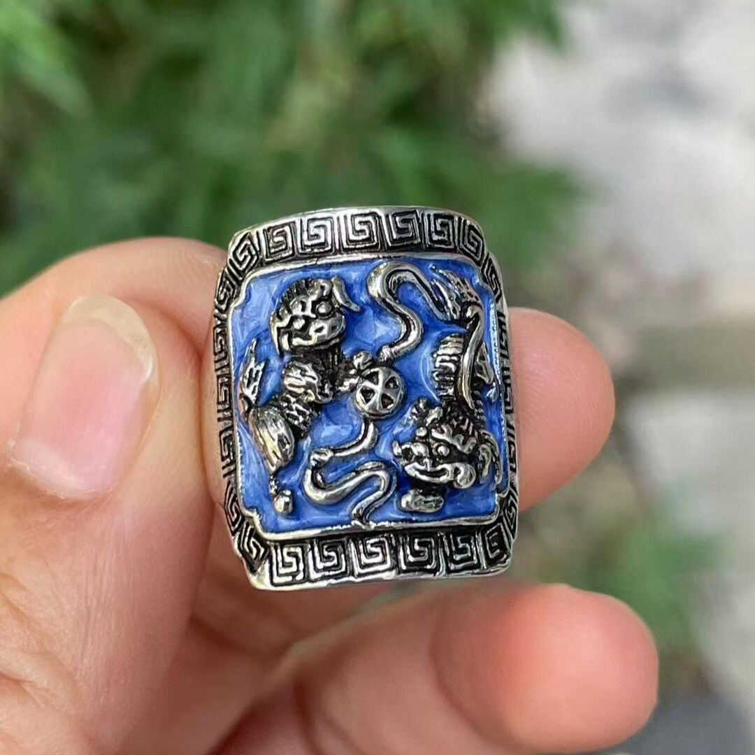 Exquisite Vintage Copper Pixiu Statue Ring for Women, Beautiful ...