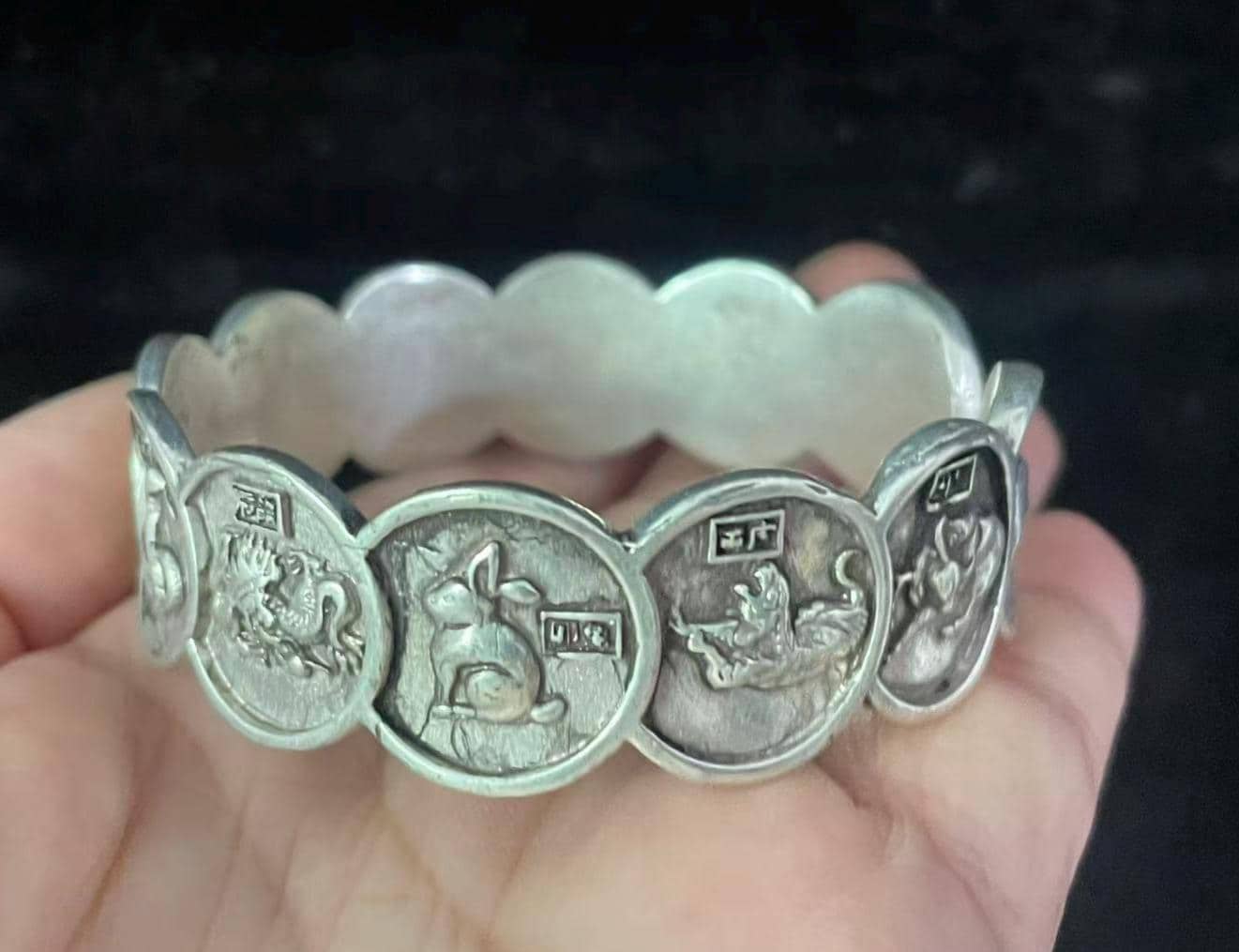 希少 ヴィンテージ シルバー925 ブレスレット 中華系 Chinese vintage silver bracelet - Etsy 日本