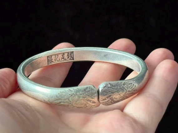 White copper Cuff Bangle Bracelet,Adjustable Bang… - image 1