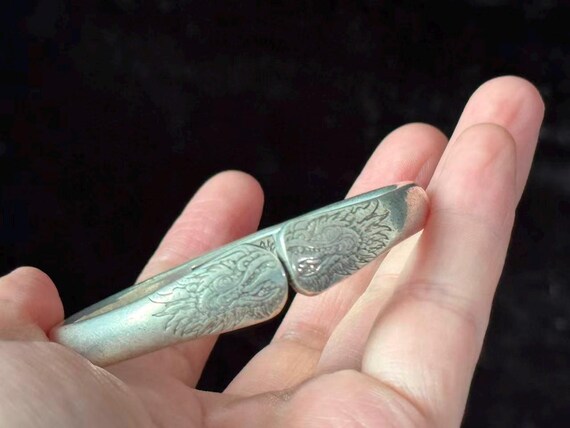 White copper Cuff Bangle Bracelet,Adjustable Bang… - image 3