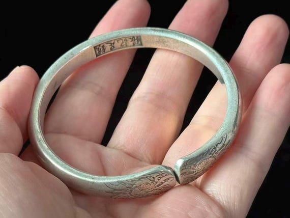 White copper Cuff Bangle Bracelet,Adjustable Bang… - image 8