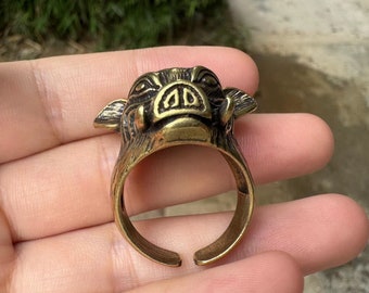 Copper Pig Statue Ring for Women,exquisite Beautiful