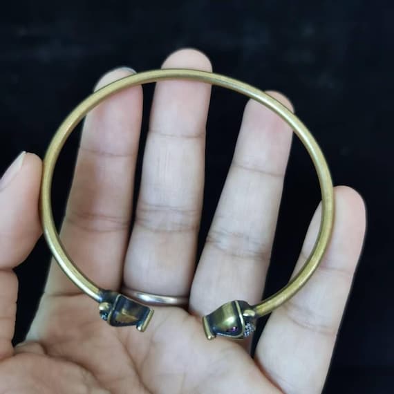 Solid Pure Copper fox Head Face Cuff Copper Arthr… - image 2