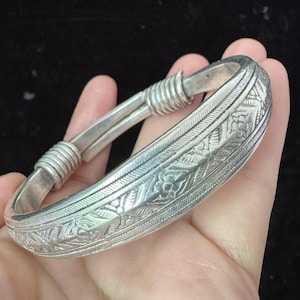 Silver Bold Cuff, Silver Organic Cuff Wt Hole, Silver Plated