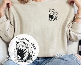 Mama Bear Sweatshirt Custom Mama Est Sweatshirt New Mom Gift Baby Shower Personalised Sweatshirt Mothers Day Gift From Kids Momma Sweatshirt