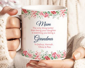 Taza de café "Regalo de hija para mamá" "Lo único mejor que ser tu hija" Primer regalo del Día de la Madre para la abuela Regalo para la abuela primeriza