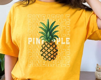 Pineapple Shirt Pineapple Summer Shirt For Women Pineapple Tshirt Varsity Fruit Shirt Summer Time Shirt Farmers Market Shirt Vegan Shirts