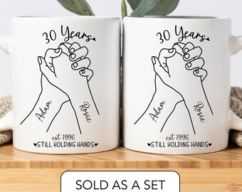 Personalised 30th Year Wedding Anniversary Gift For Parents Couples 30th Anniversary Matching Mug Set Mr And Mrs Mugs Pearl Anniversary