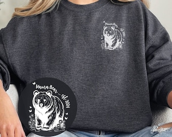 Mama Bear Sweatshirt Custom Mama Est Sweatshirt New Mom Gift Baby Shower Personalised Sweatshirt Mothers Day Gift From Kids Momma Sweatshirt