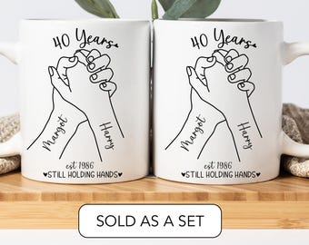 Personalised 40th Year Wedding Anniversary Gift For Parents Couples 40th Anniversary Matching Mug Set Mr And Mrs Mugs Ruby Anniversary