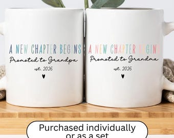 Juego de tazas para nuevos abuelos Ascendido a abuela Abuelo Recuerdo para nuevos abuelos Regalo para anunciar el nacimiento del bebé Nueva abuela Nuevo abuelo Anuncio de embarazo