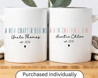 Taza personalizada para anunciar el embarazo de nuevos tíos y tías. Juego de tazas para anunciar el embarazo de nuevos tíos y tías. Regalo para revelar el embarazo.