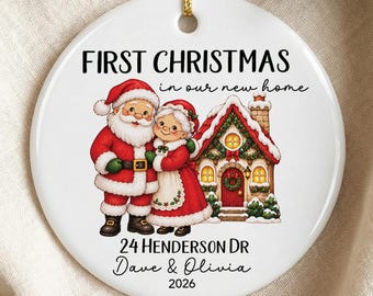 Personalised First Christmas In New Home Ornament Personalised Address Ornament Family Name New House Christmas Gift For Friends Home