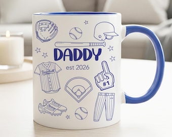 Personalised Baseball Mug For New Dad First Fathers Day Baseball Gift From Baby Promoted To Dad Mug First Time Daddy Baseball Gift From Wife