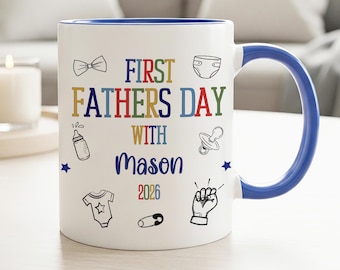 Personalised 1st Fathers Day Coffee Mug From Baby First Time Dad Gift Custom Daddy Mug New Dad Gift From Wife Promoted To Dad