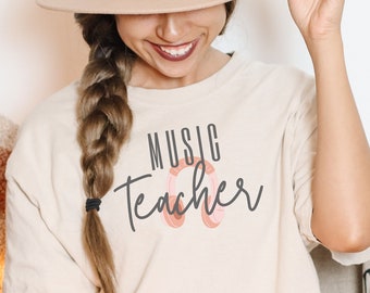 Music Teacher Shirt Teacher Music Heaphones Teacher Clothes Music Gift For Musician Music Therapy Best Teacher Music Lover Gift